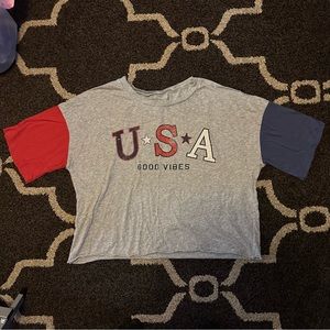 S Grayson Threads USA Good Vibes Crop Top